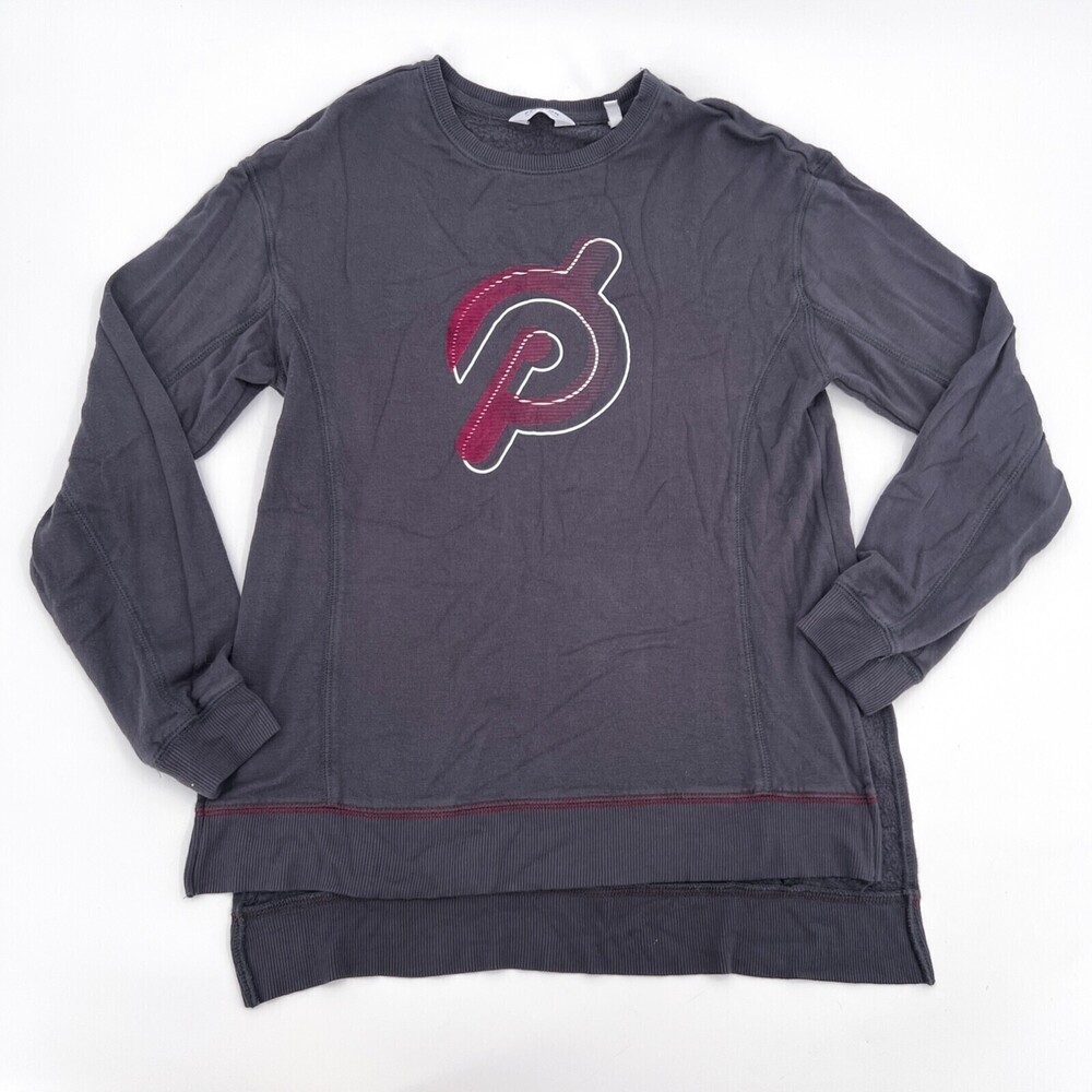 Peloton Shirt Womens Small Gray Long Sleeve Sweatshirt Pullover Workout Biking